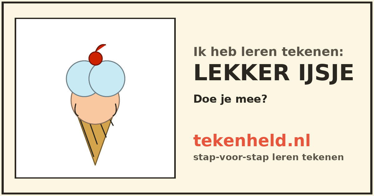 Voorbeeld: Lekker ijsje tekenen in stappen