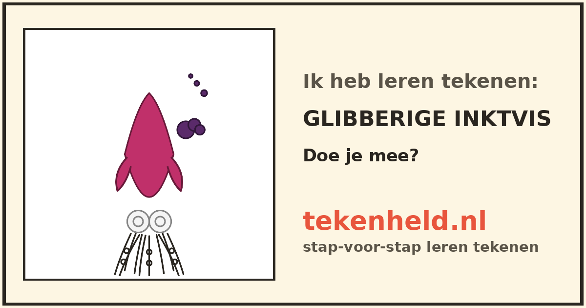 Voorbeeld: Glibberige inktvis tekenen in stappen