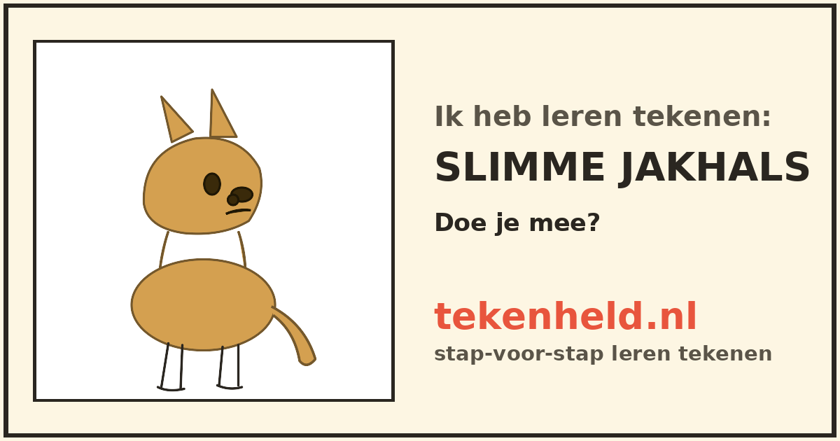Voorbeeld: Slimme jakhals tekenen in stappen