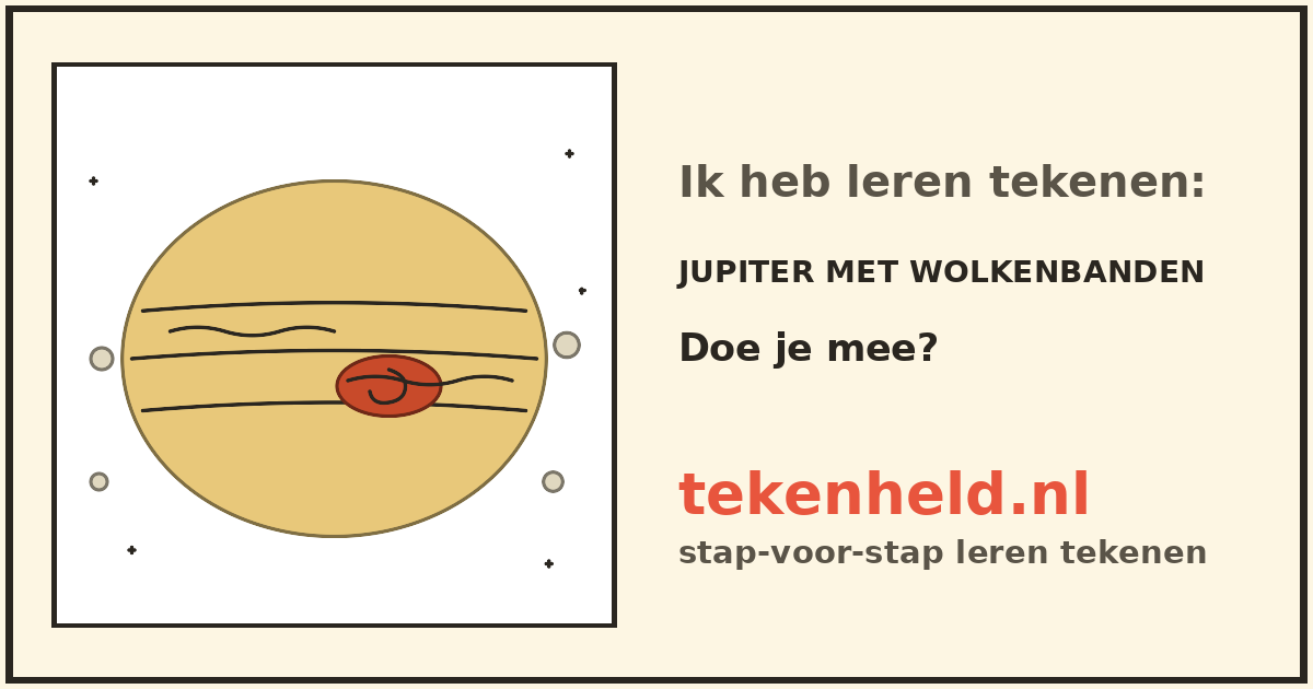 Voorbeeld: Jupiter met wolkenbanden tekenen in stappen