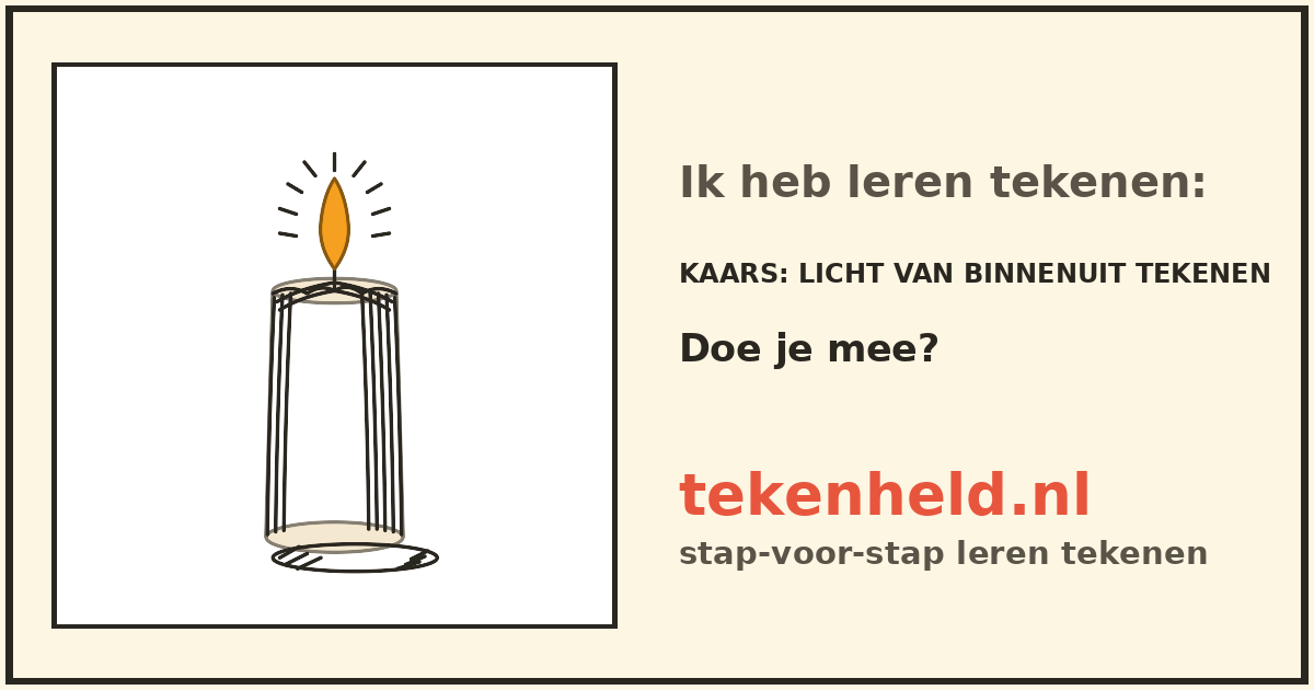 Voorbeeld: Kaars tekenen in stappen