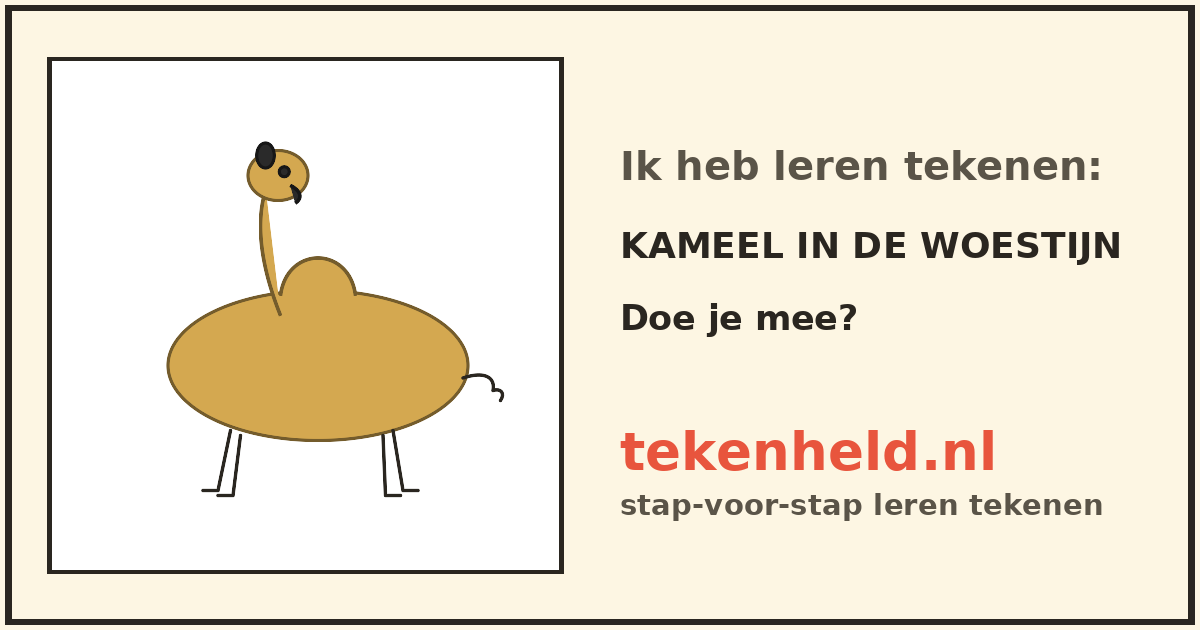 Voorbeeld: Kameel in de woestijn tekenen in stappen