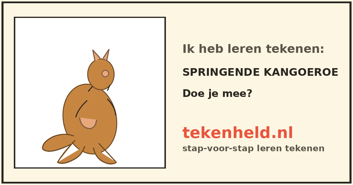 Voorbeeld: Springende kangoeroe tekenen in stappen