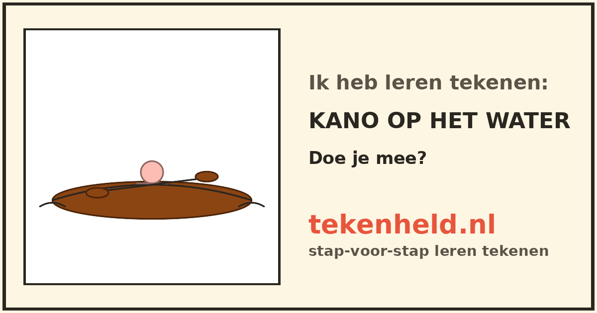 Voorbeeld: Kano op het water tekenen in stappen