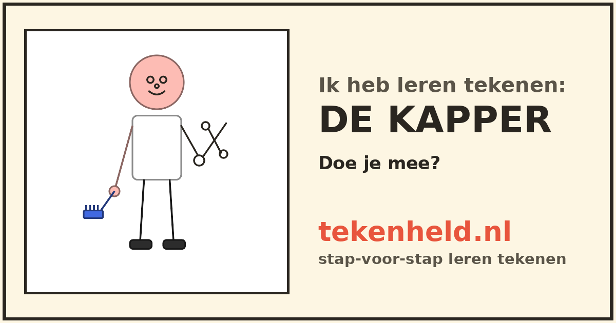 Voorbeeld: De kapper tekenen in stappen