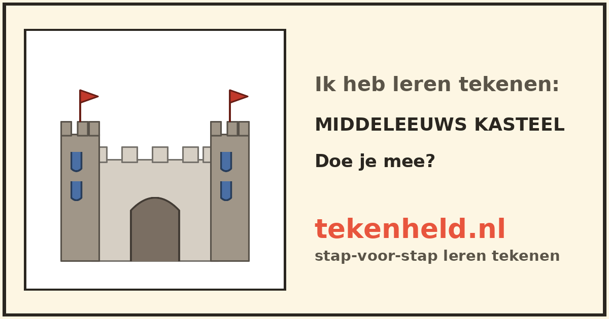 Voorbeeld: Middeleeuws kasteel tekenen in stappen