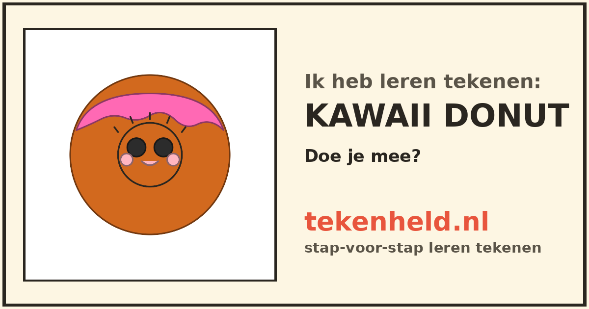Voorbeeld: Kawaii donut tekenen in stappen