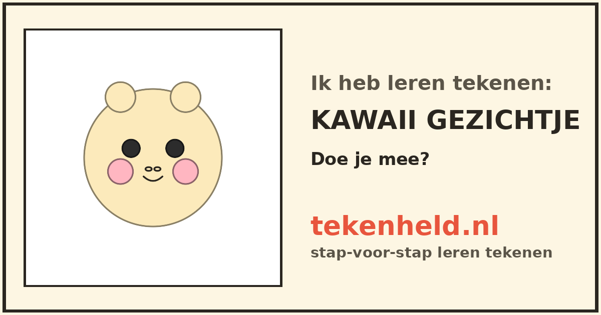 Voorbeeld: Kawaii gezichtje tekenen in stappen