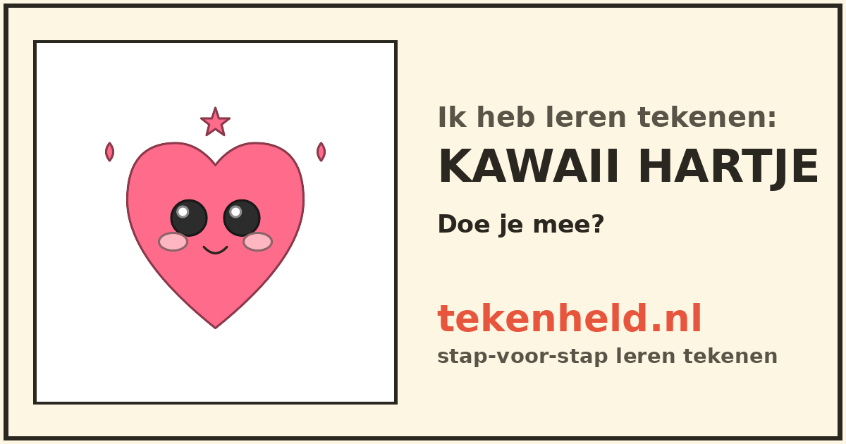 Voorbeeld: Kawaii hartje tekenen in stappen
