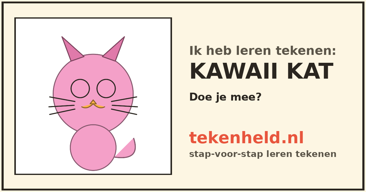 Voorbeeld: Kawaii kat tekenen in stappen