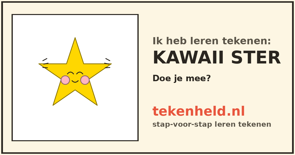 Voorbeeld: Kawaii ster tekenen in stappen