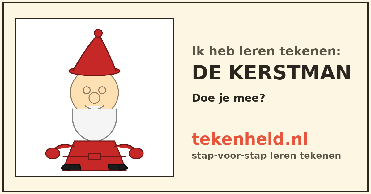 Voorbeeld: De kerstman tekenen in stappen
