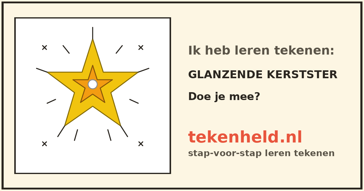 Voorbeeld: Glanzende kerstster tekenen in stappen
