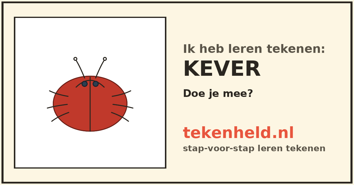 Voorbeeld: Kever tekenen in stappen