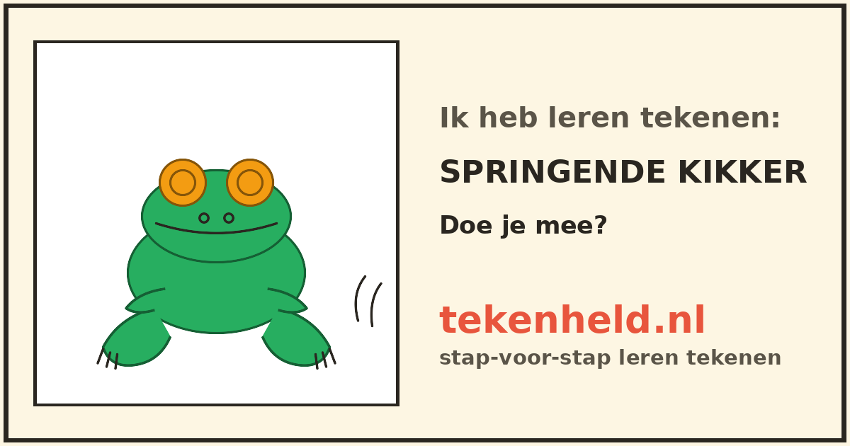 Voorbeeld: Springende kikker tekenen in stappen