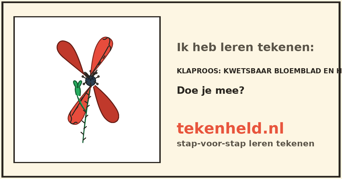 Voorbeeld: Klaproos tekenen in stappen