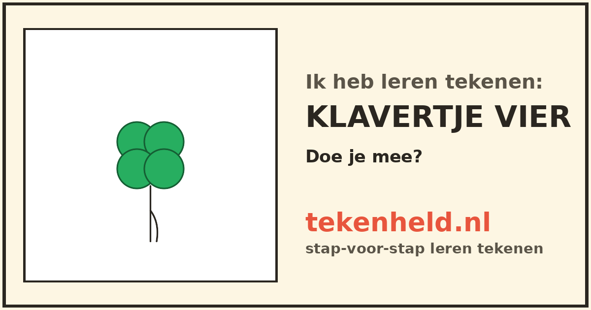 Voorbeeld: Klavertje vier tekenen in stappen