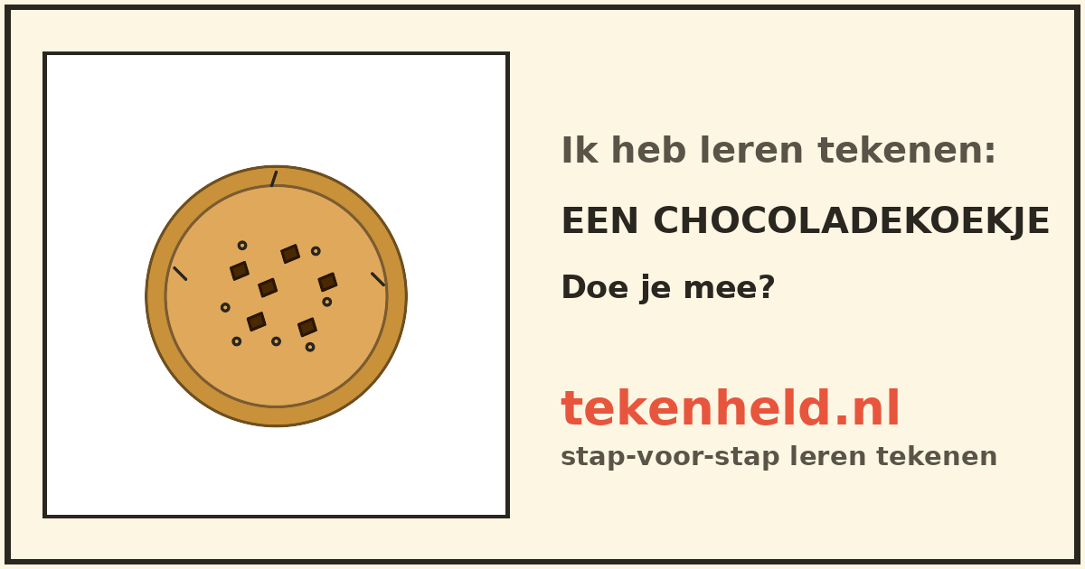 Voorbeeld: Een chocoladekoekje tekenen in stappen