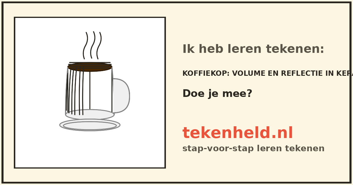 Voorbeeld: Koffiekop tekenen in stappen