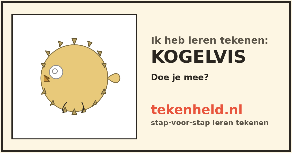 Voorbeeld: Kogelvis tekenen in stappen