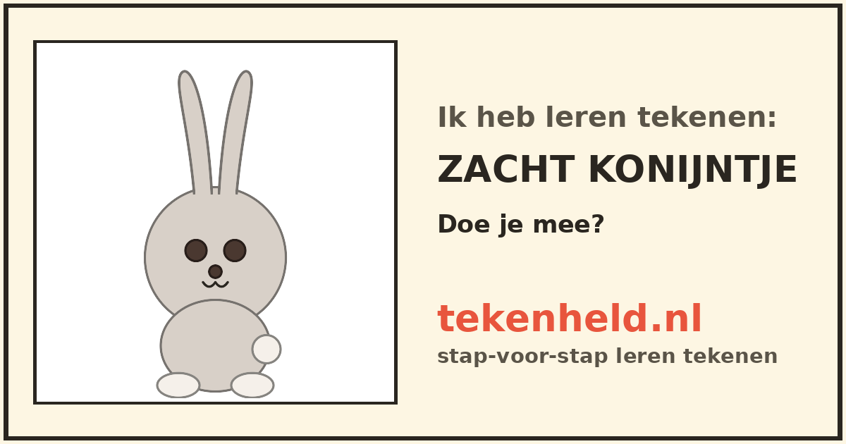 Voorbeeld: Zacht konijntje tekenen in stappen