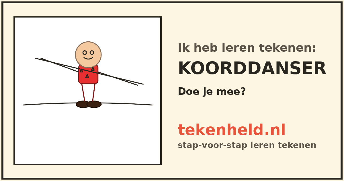 Voorbeeld: Koorddanser tekenen in stappen