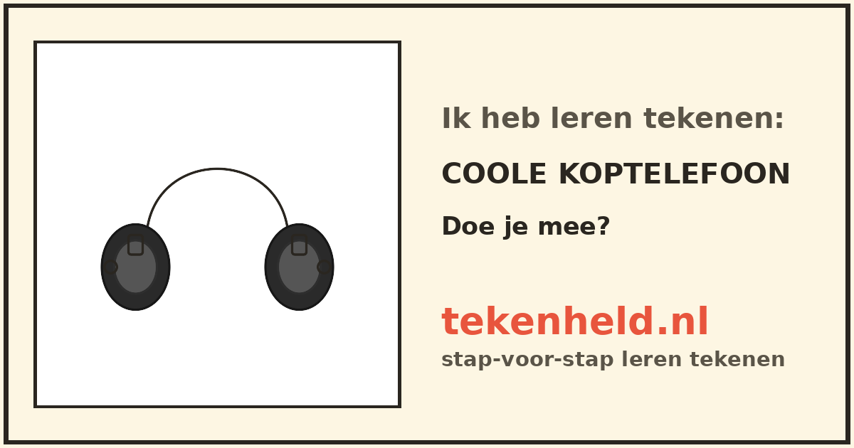 Voorbeeld: Coole koptelefoon tekenen in stappen