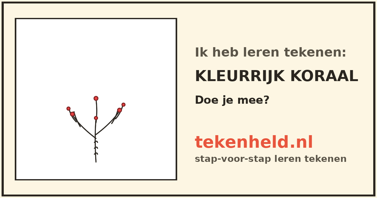 Voorbeeld: Kleurrijk koraal tekenen in stappen