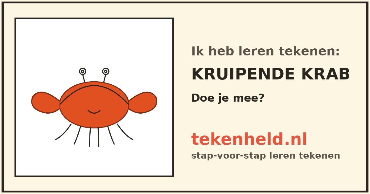 Voorbeeld: Kruipende krab tekenen in stappen