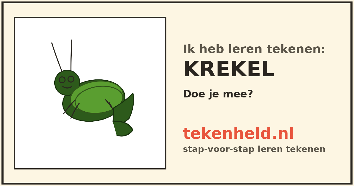 Voorbeeld: Krekel tekenen in stappen