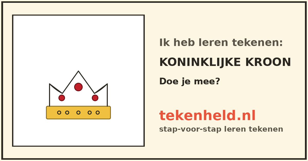Voorbeeld: Koninklijke kroon tekenen in stappen