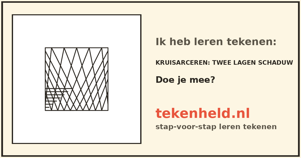 Voorbeeld: Kruisarceren tekenen in stappen