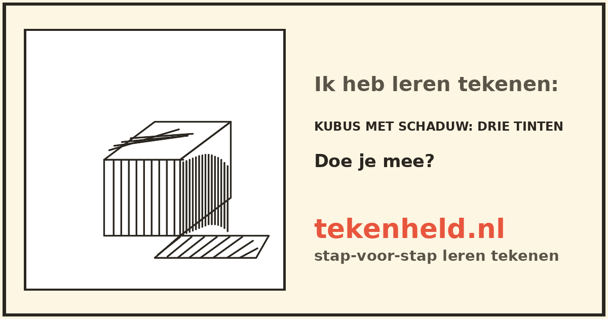 Voorbeeld: Kubus met schaduw tekenen in stappen