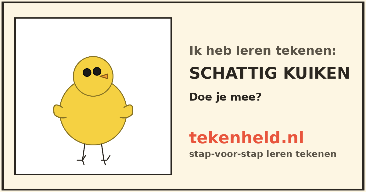 Voorbeeld: Schattig kuiken tekenen in stappen