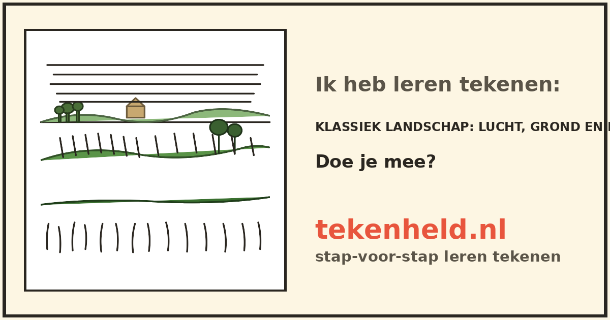 Voorbeeld: Klassiek landschap tekenen in stappen