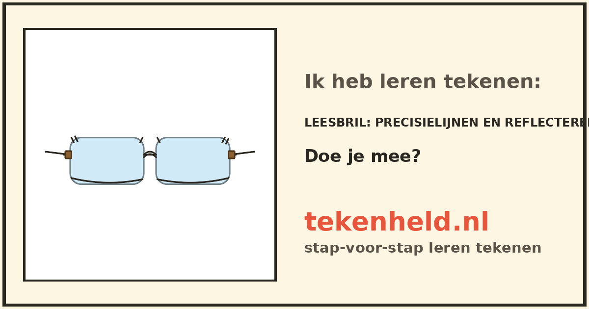 Voorbeeld: Leesbril tekenen in stappen
