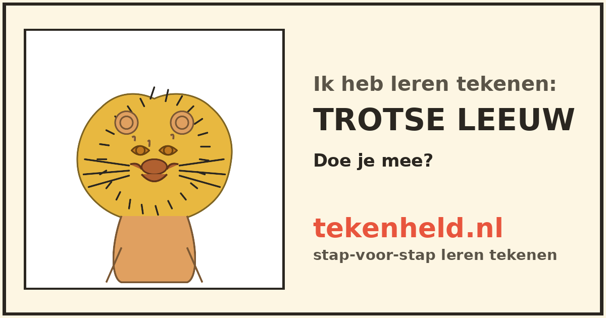 Voorbeeld: Trotse leeuw tekenen in stappen