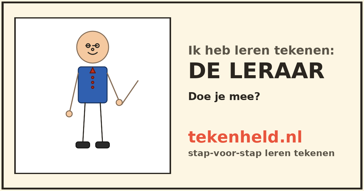 Voorbeeld: De leraar tekenen in stappen