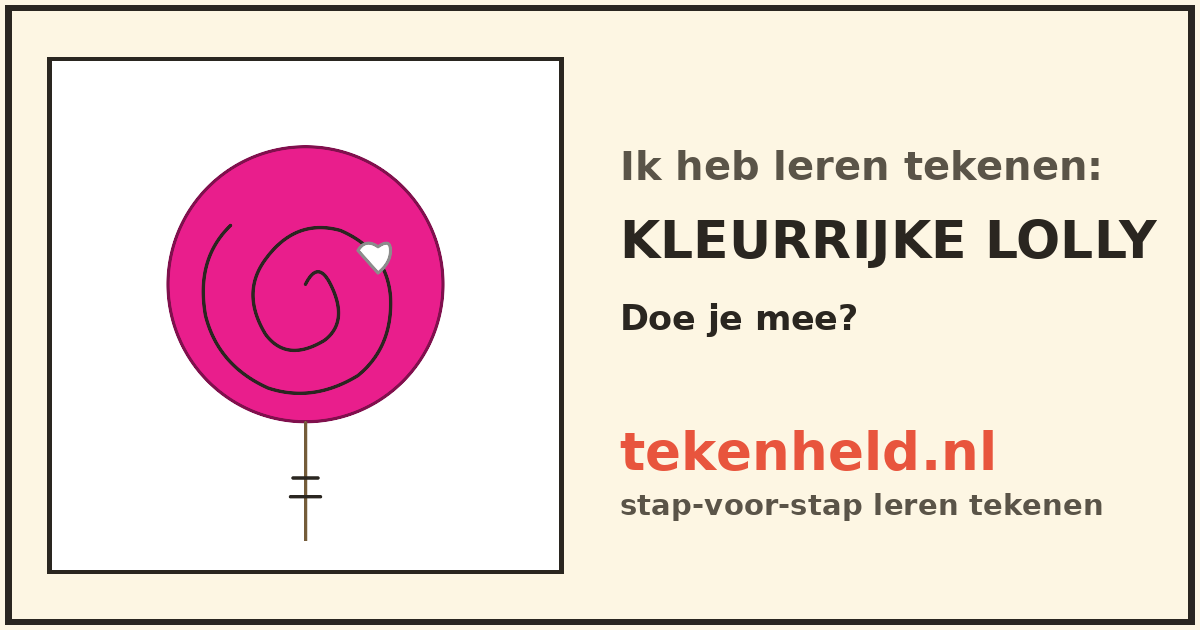 Voorbeeld: Kleurrijke lolly tekenen in stappen