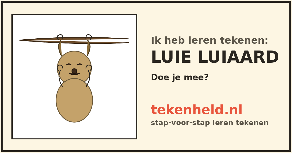 Voorbeeld: Luie luiaard tekenen in stappen