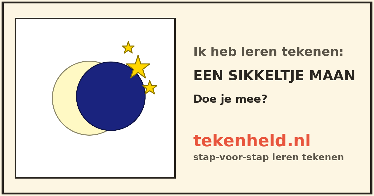 Voorbeeld: Een sikkeltje maan tekenen in stappen