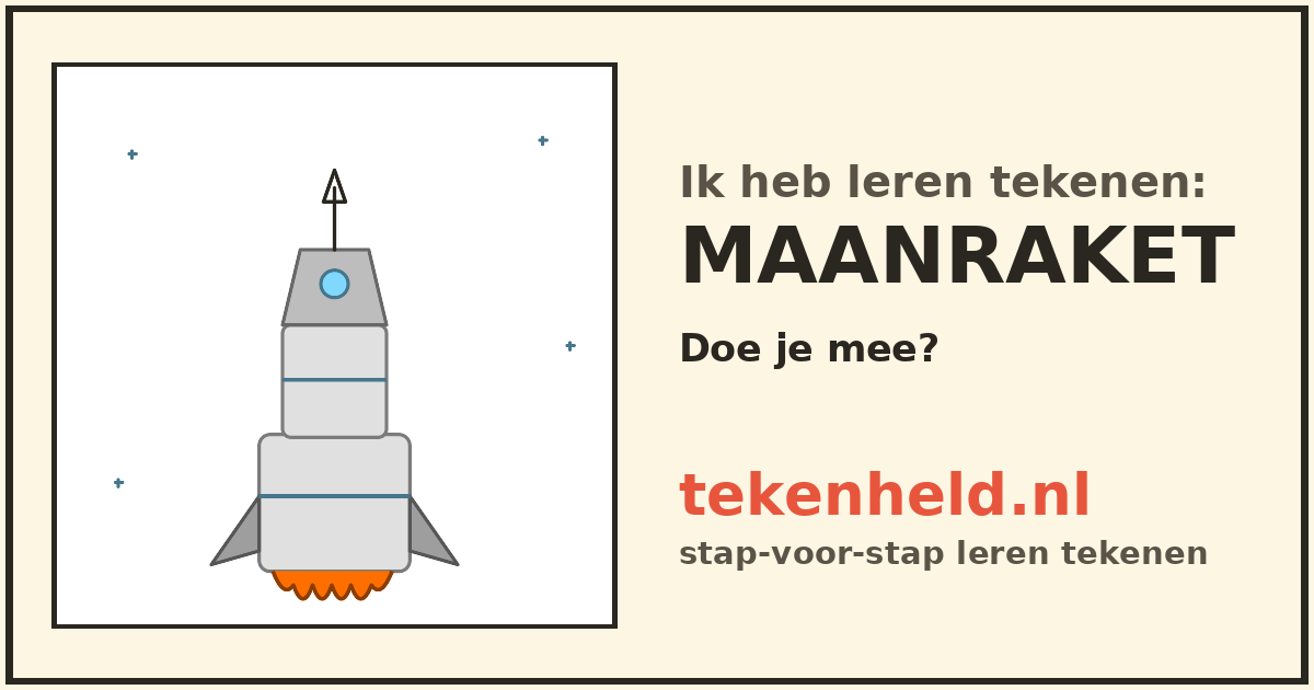 Voorbeeld: Maanraket tekenen in stappen