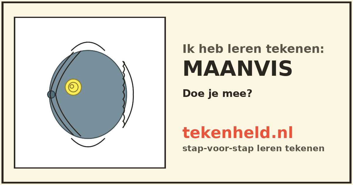 Voorbeeld: Maanvis tekenen in stappen