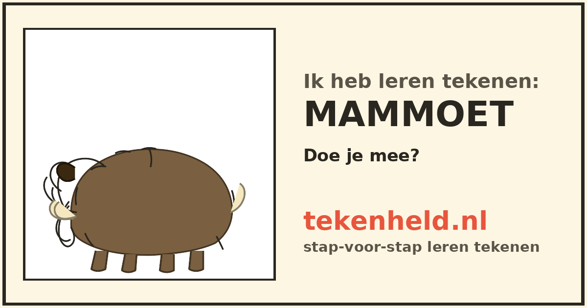 Voorbeeld: Mammoet tekenen in stappen