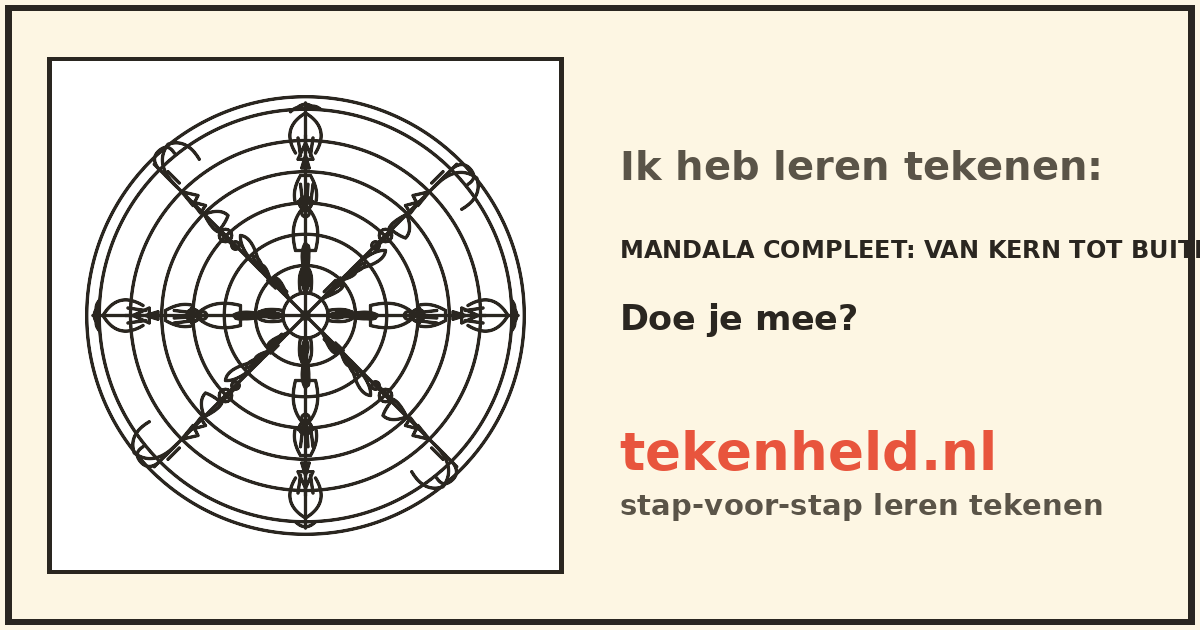 Voorbeeld: Mandala compleet tekenen in stappen