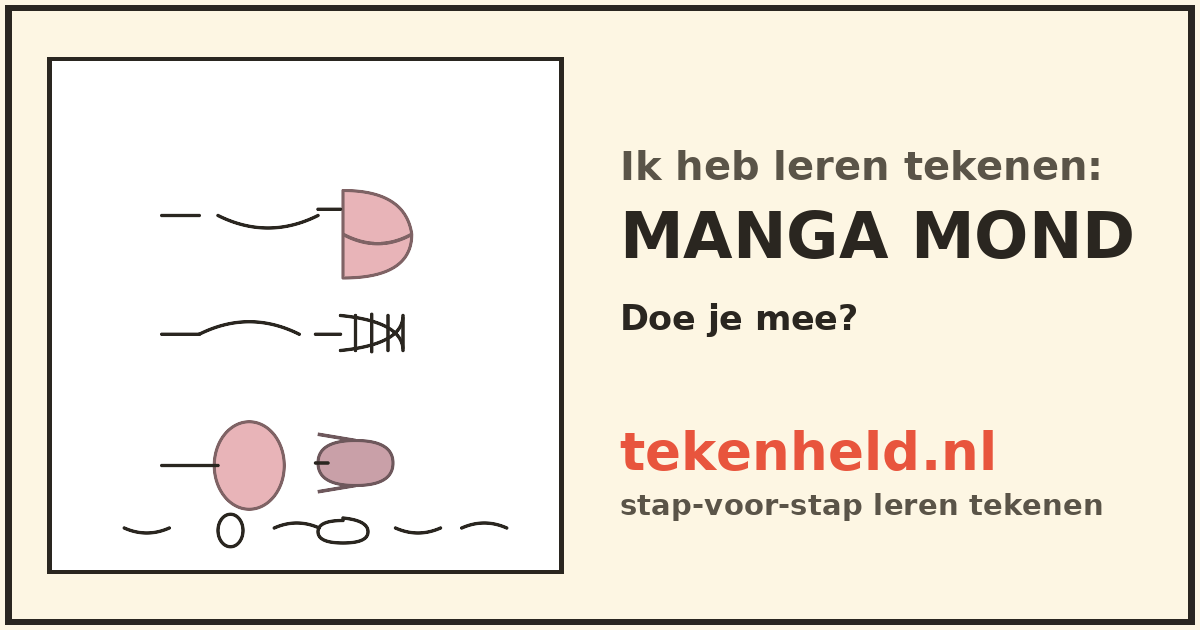Voorbeeld: Manga mond tekenen in stappen