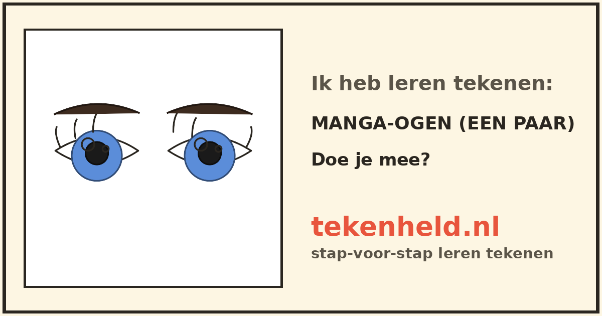 Voorbeeld: Manga-ogen (een paar) tekenen in stappen