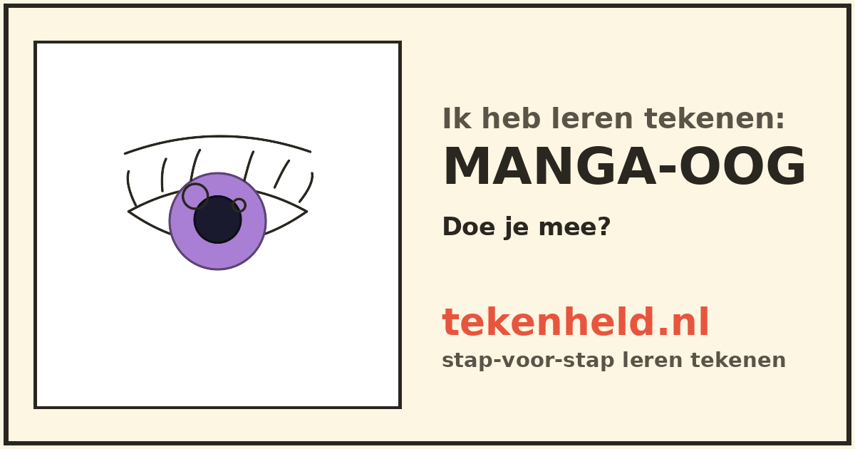 Voorbeeld: Manga-oog tekenen in stappen