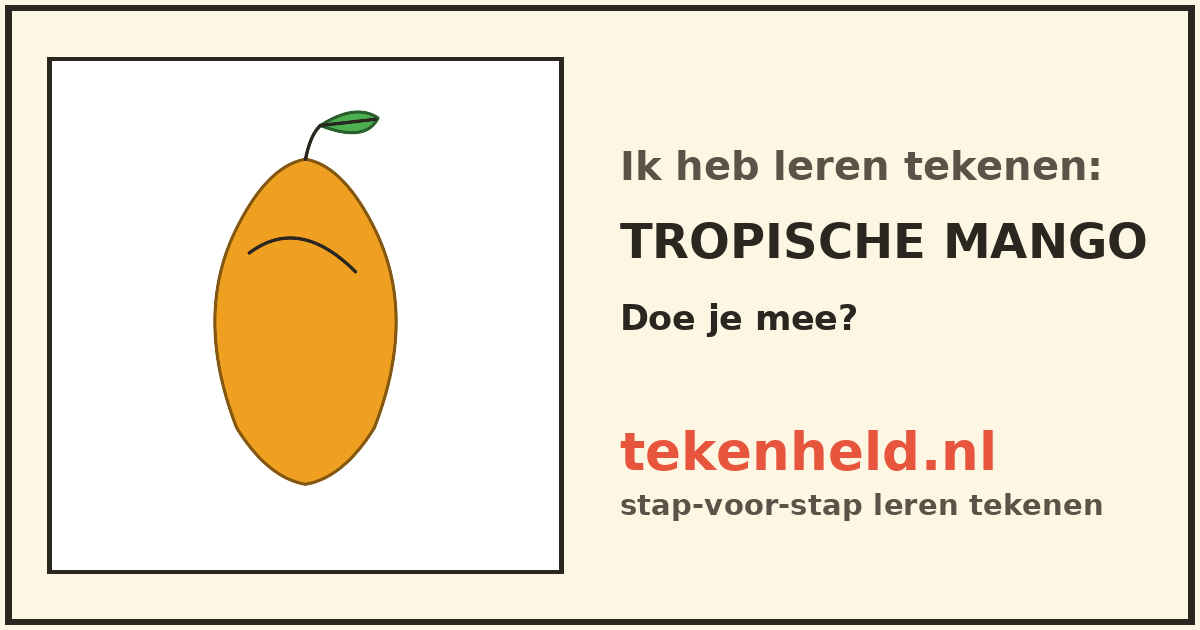 Voorbeeld: Tropische mango tekenen in stappen