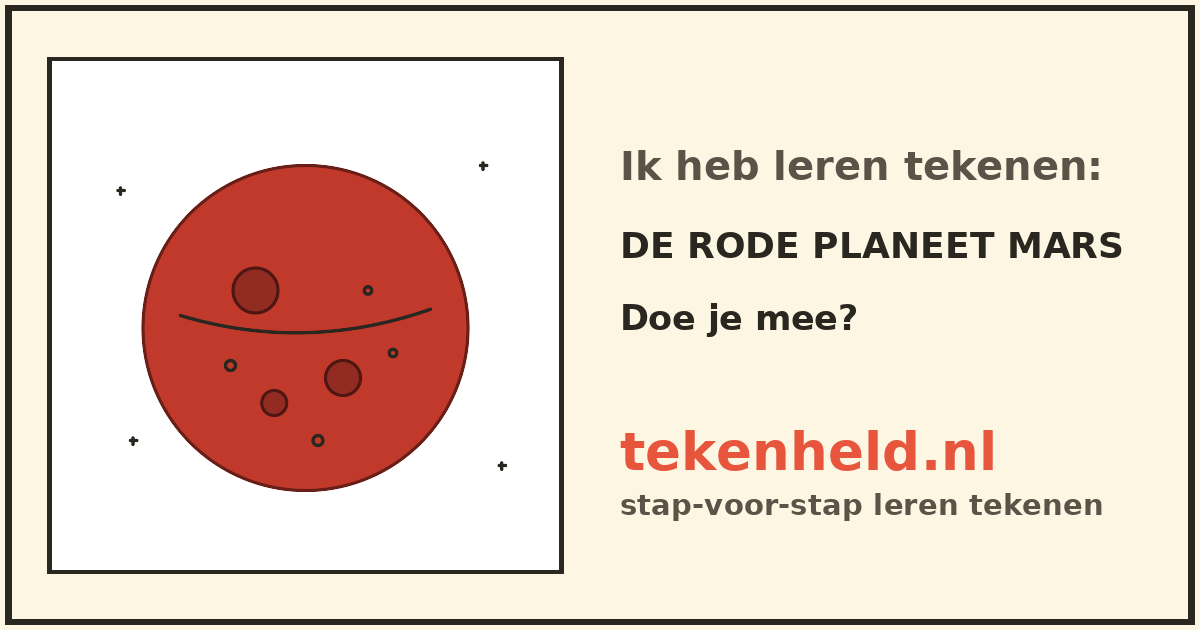 Voorbeeld: De rode planeet Mars tekenen in stappen